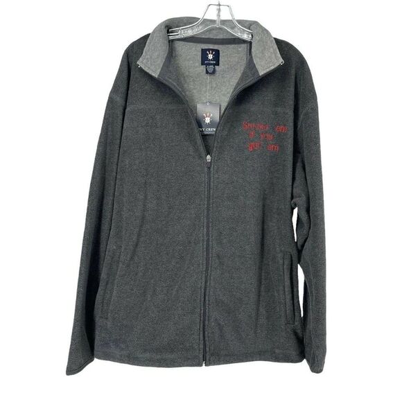 Ivy Crew Fleece Jacket Full Zip Gray Mens XL Smoke Em If You've Got Em Preppy - Picture 1 of 7
